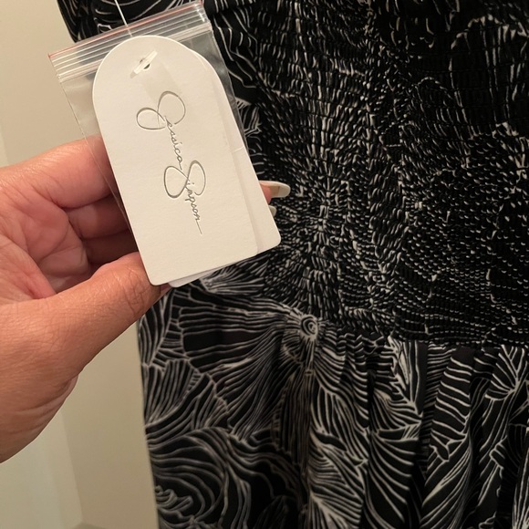 RETAIL $98 Jessica Simpson black and white strapless dress - Picture 4 of 7